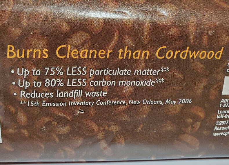 Fire Logs Coffee Scent Java Log  Log 4.8 Pounds Recycled - Fresh Stock Dated December 2025