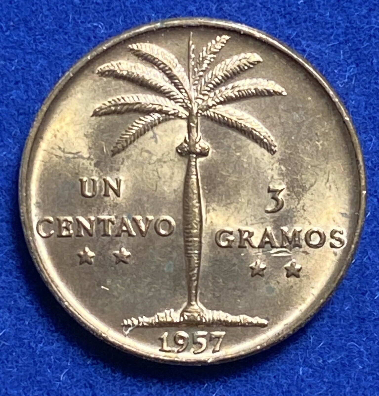 DOMINICAN REPUBLIC 1 Un centavo 1957 Gem Red - Fresh Stock Dated December 2025