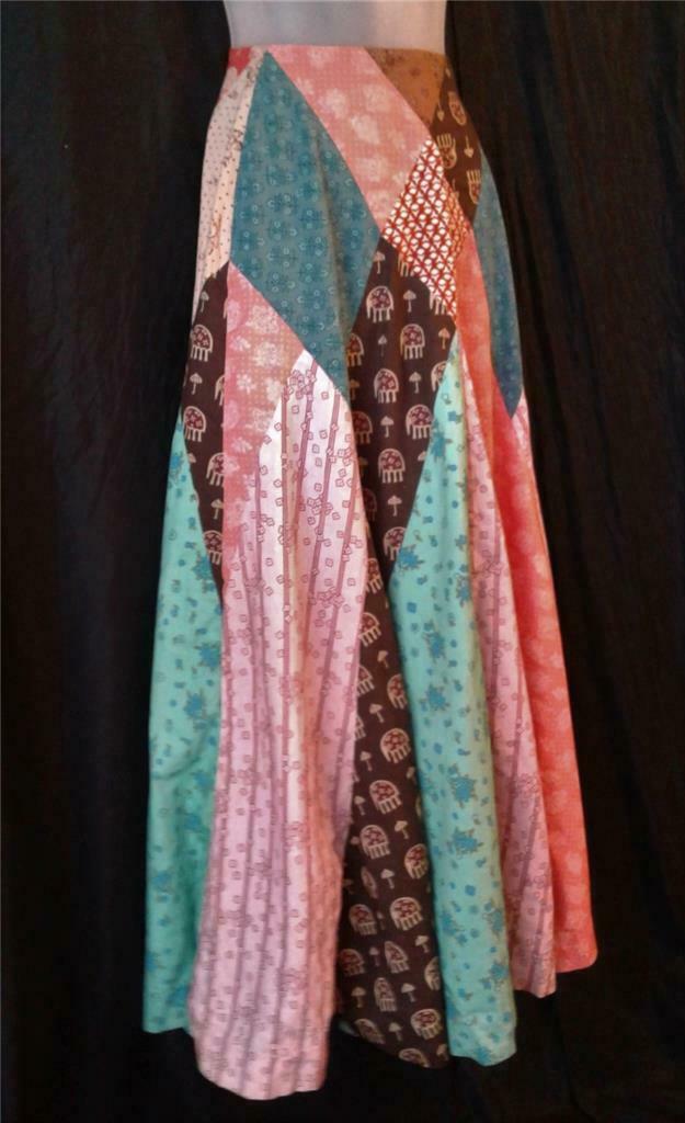 HIPPY FESTIVAL BOHO India Imports Vintage 1970s Cotton MAXI SKIRT - XS / XXS - Fresh Stock Dated March 2026