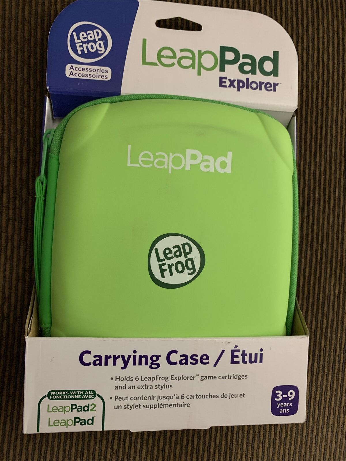 LeapFrog LeapPad LeapPad 2 Explorer Carrying Case Holds 6 Cartridges - GREEN NEW - Fresh Stock Dated December 2025