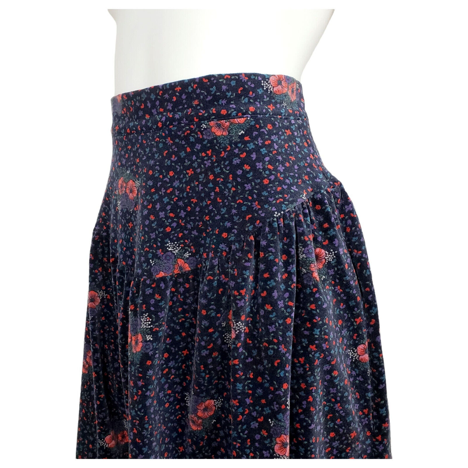 VTG Jane Schaffhausen Skirt XXS XS Floral Velvet Tiered Maxi Prairie Cottagecore - Fresh Stock Dated March 2026