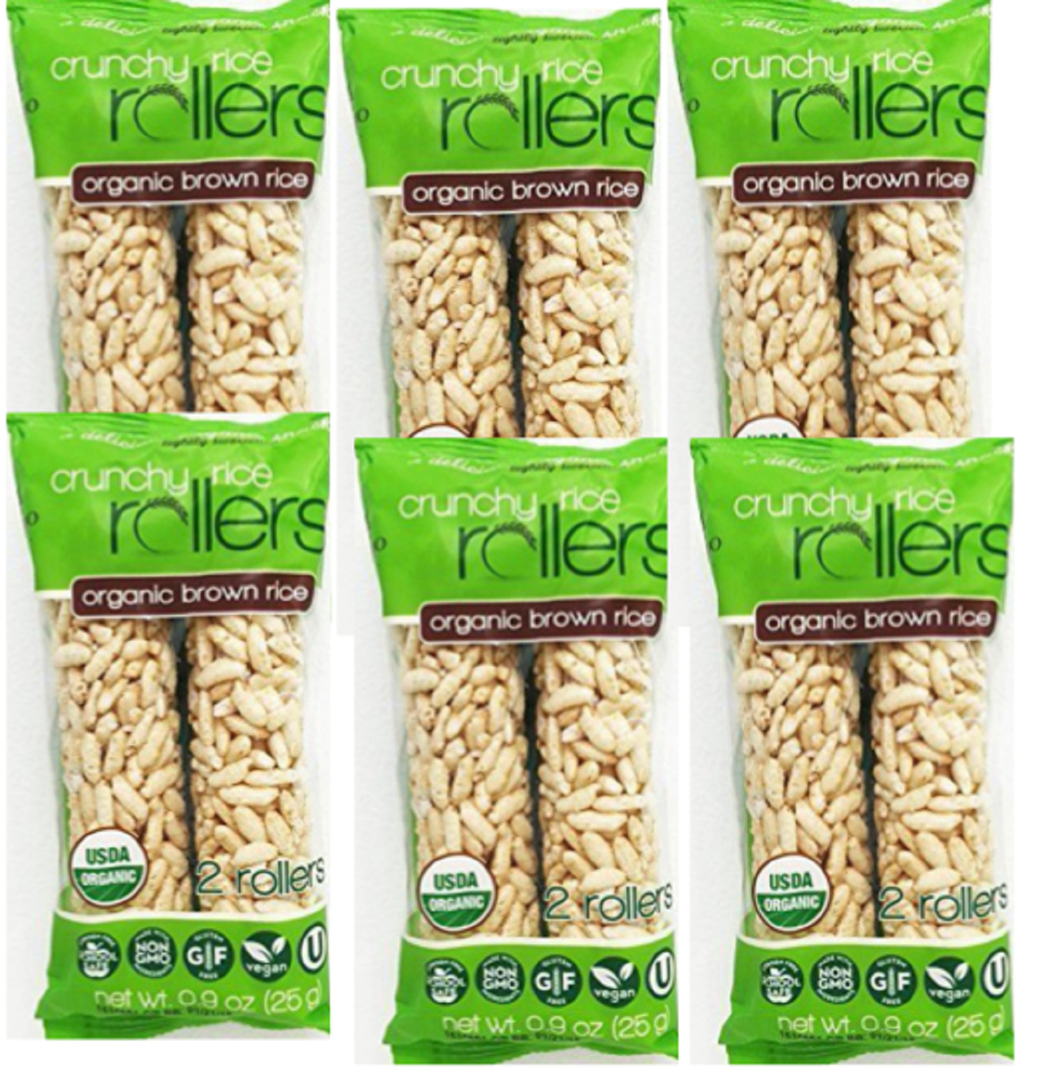 Organic Rice Snacks, Crispy Puffed Rice Rolls, Healthy Snack Original Brown Rice - Fresh Stock Dated February 2026