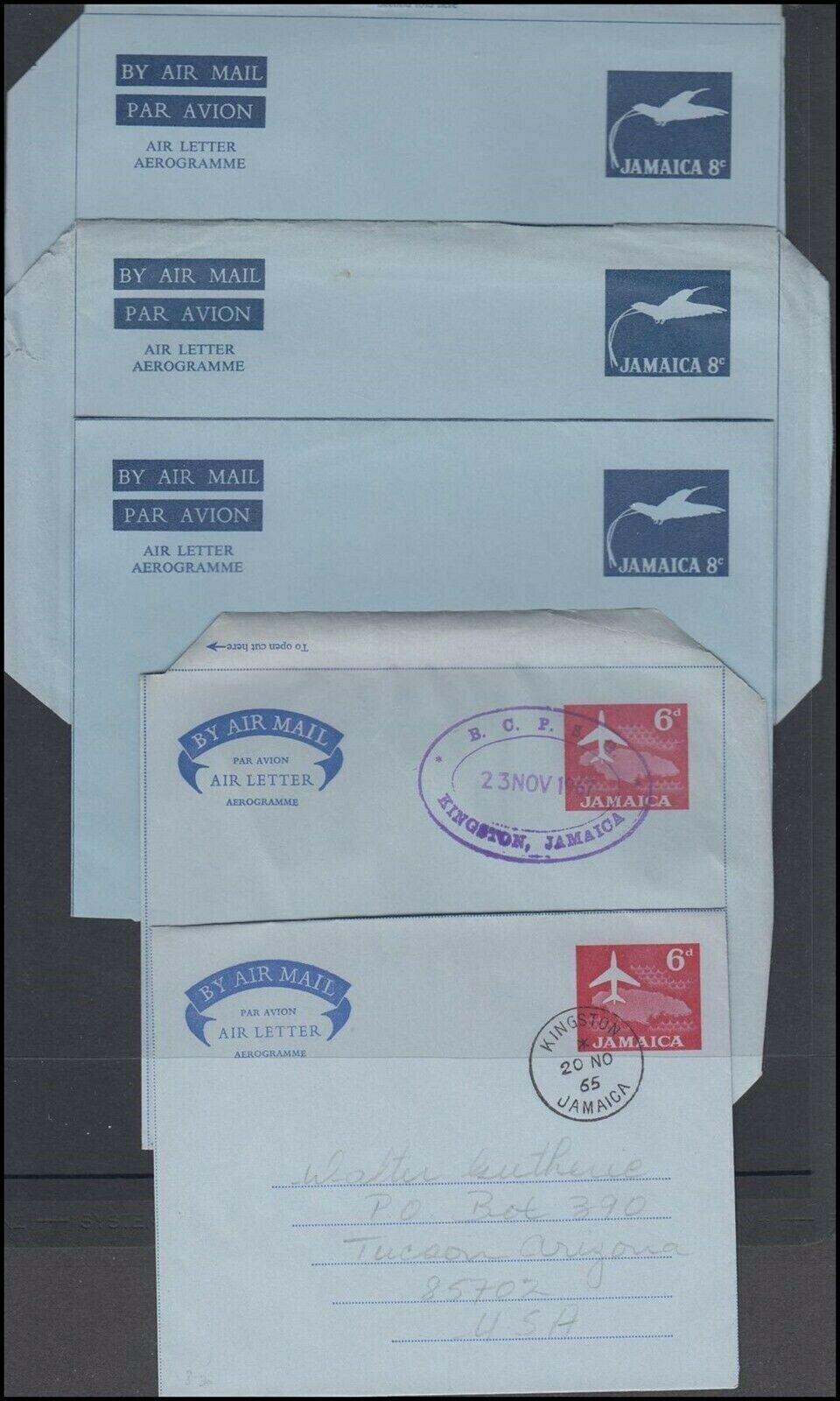 JAMAICA AIRMAIL AEROGRAMMES (x9) POSTAL STATIONERY (ID:621/D57393) - Fresh Stock Dated February 2026