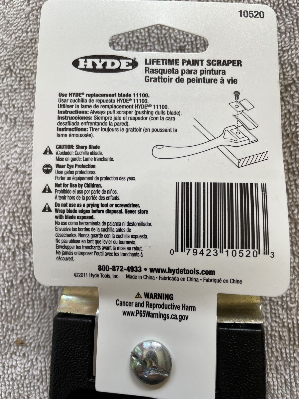 Hyde 2-1/2 in.  High Carbon Steel Double Edge Scraper 10520 - Fresh Stock Dated February 2026