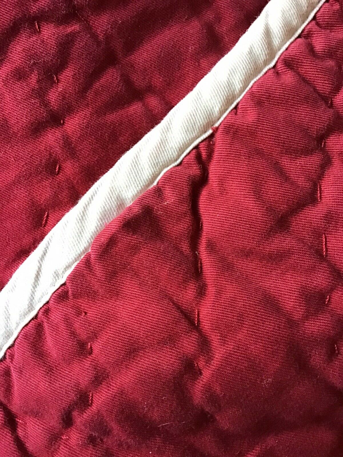 Pottery Barn Kids Full red & white stars pick stitched quilt, 2 standard, 1 blue - Fresh Stock Dated February 2026