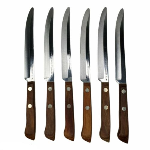 Vintage Ekco Flint Steak Knife Set Vanadium Wooden Wall Mount Block Stainless - Fresh Stock Dated December 2025