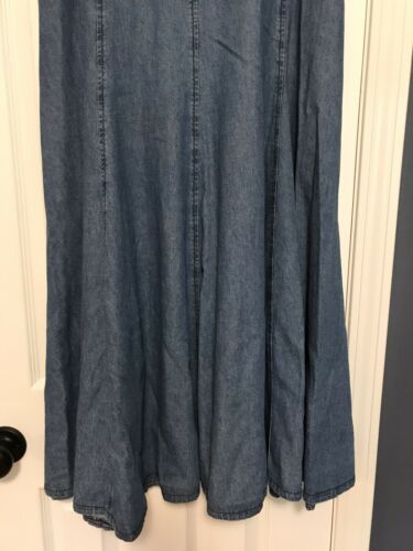 Vintage 80s Apache 100% Cotton Denim Full Skirt Med Wash Maxi Elastic Waist XL - Fresh Stock Dated February 2026