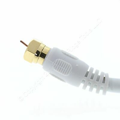 Leviton White Gold Plated Coaxial RG6 Quad Shield Digital Cable 6 Ft 40871-6W - Fresh Stock Dated December 2025