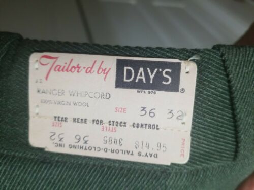 Days Ranger Ripcord Virgin Wool Vintage Pants Never Worn With Tags  Size 36/22 - Fresh Stock Dated February 2026
