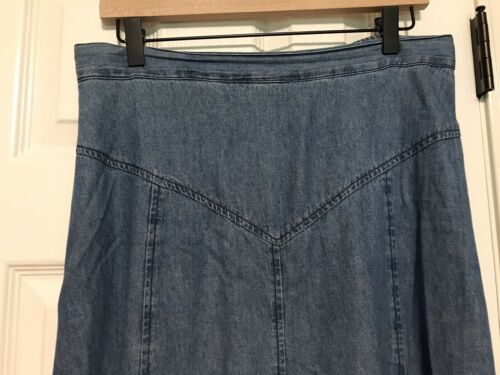 Vintage 80s Apache 100% Cotton Denim Full Skirt Med Wash Maxi Elastic Waist XL - Fresh Stock Dated February 2026