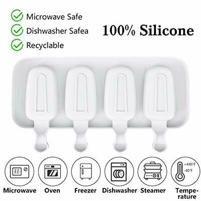 Popsicle Molds Silicone Ice Pop Molds 4 Cavities Homemade Cake Pop Oval Small - Fresh Stock Dated February 2026