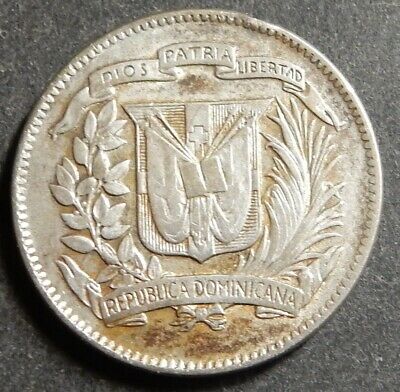 Dominican Republic 5 Centavos 1944 Silver 1-year-type KM#18a Rare! - Fresh Stock Dated December 2025