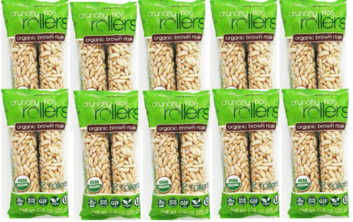 Organic Rice Snacks, Crispy Puffed Rice Rolls, Healthy Snack Original Brown Rice - Fresh Stock Dated February 2026