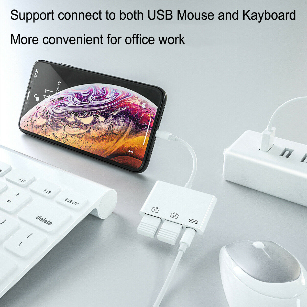Dual USB OTG Adapter U Flash Disk Mouse Camera Kit Card Reader for iPhone iPad - Fresh Stock Dated February 2026