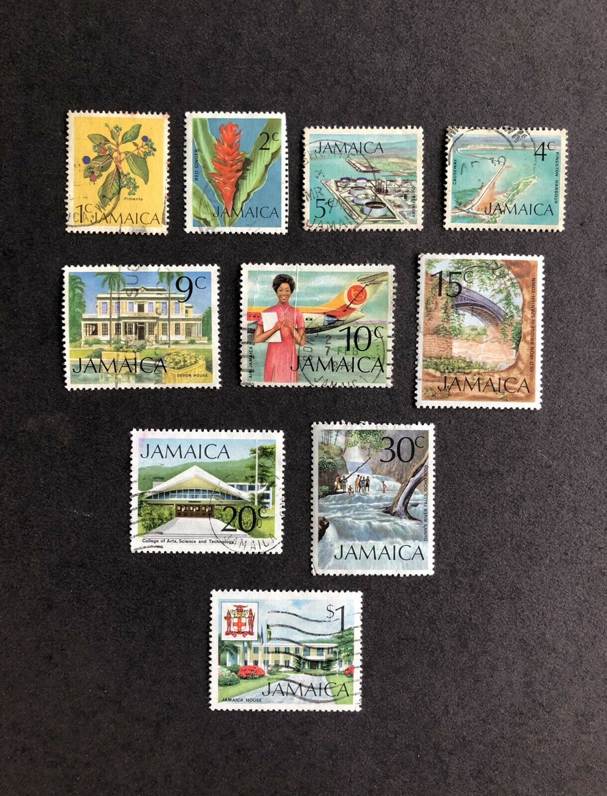 VINTAGE JAMAICAN 🇯🇲 1972 DEFINITIVE SERIES USED STAMPS - Fresh Stock Dated February 2026