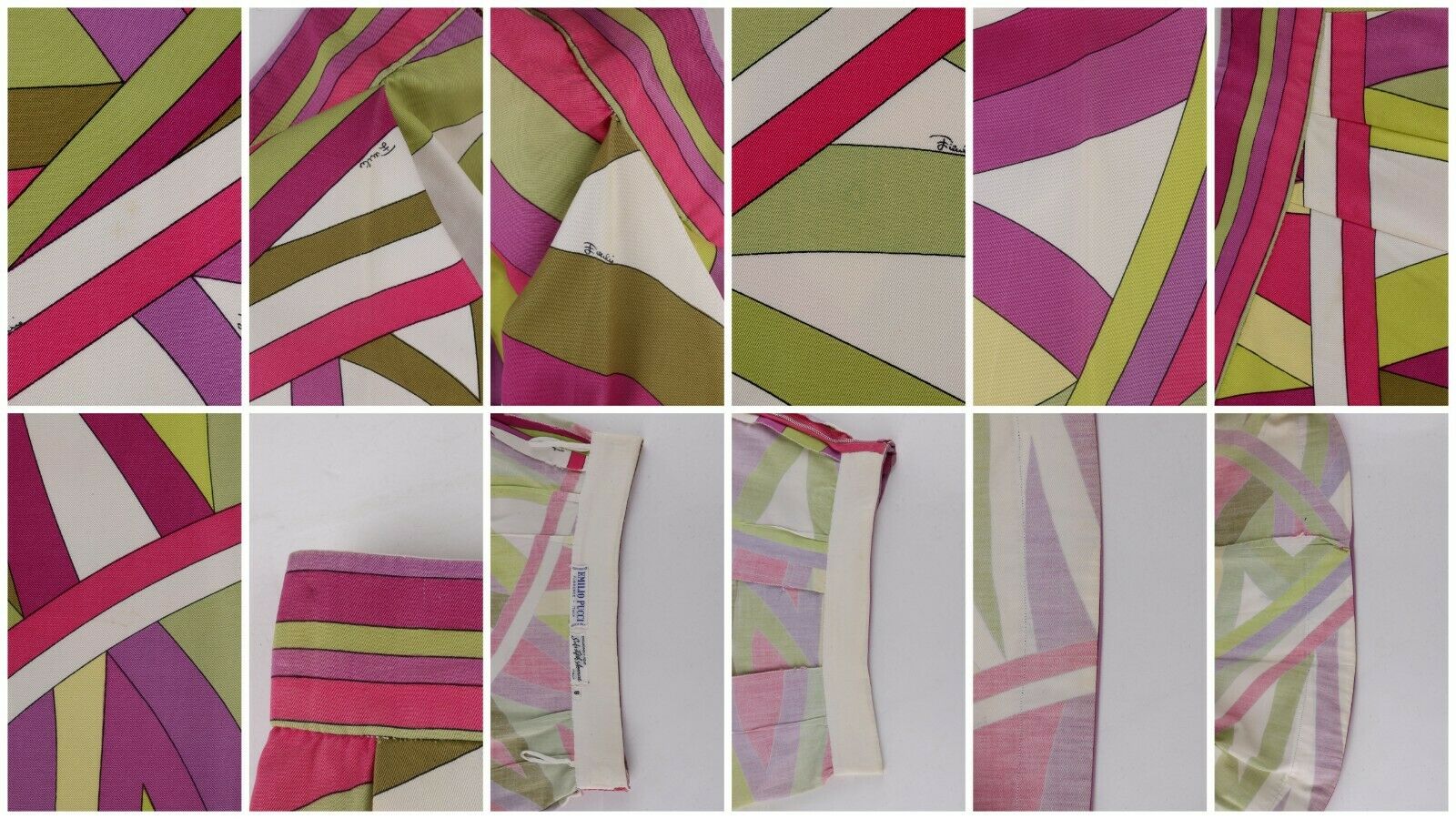 EMILIO PUCCI c.1969 “Arcate” Signature Print Pink Op Art A-Line Mini Skirt - Fresh Stock Dated February 2026