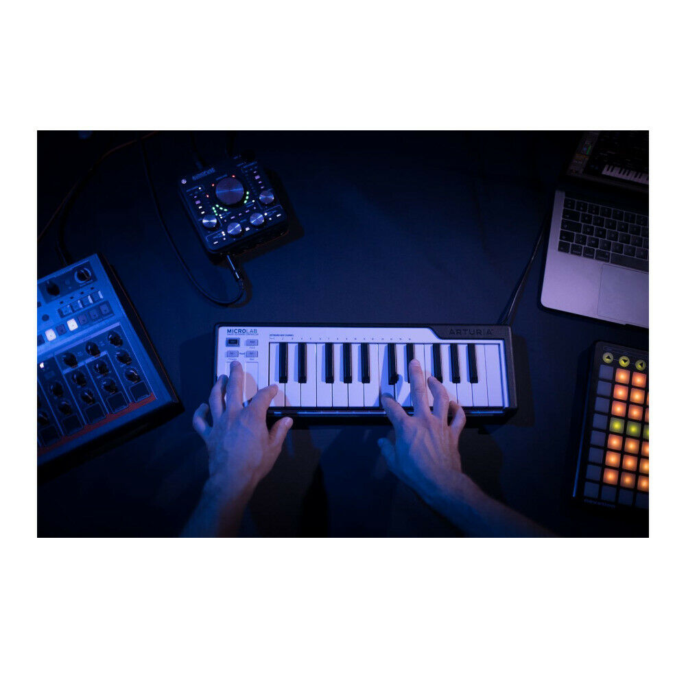 Arturia Microlab DAW Controller (Black) with Knox 3.0 4-Port USB HUB - Fresh Stock Dated February 2026