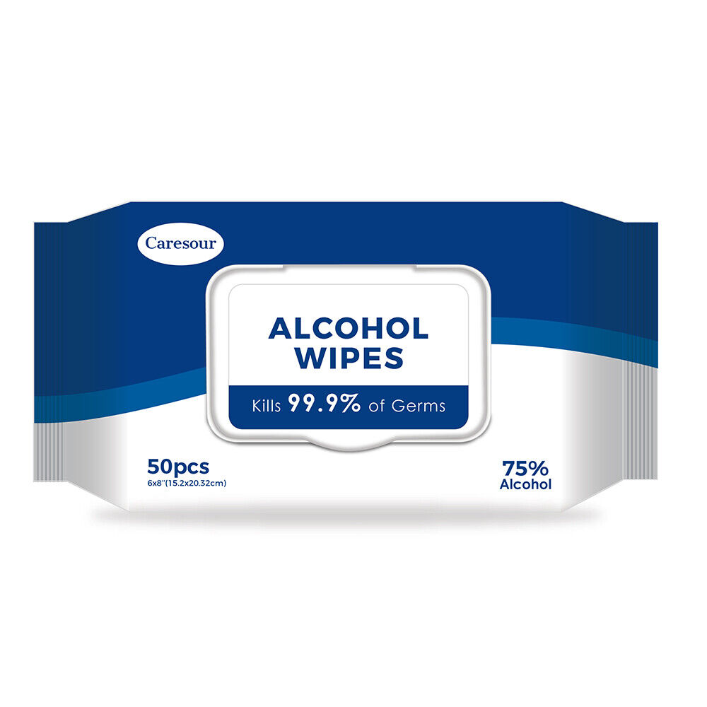 4x 75% Alcohol Clean Wet Sanitizing Wipes (Total 200 Large Pads) Resealable Pack - Fresh Stock Dated February 2026
