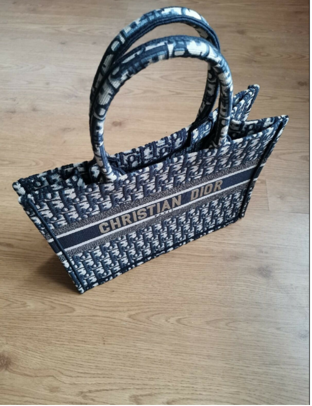 Authentic Christian Dior Book Tote Small Book Bag Blue Oblique canvas - Fresh Stock Dated February 2026