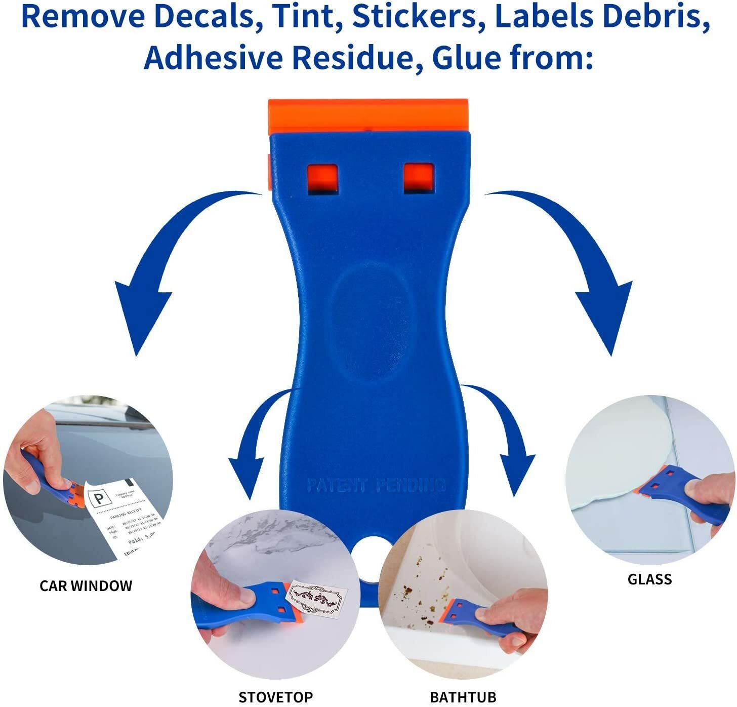 Long Handle Scraper w/ 30 Blades for Glue Sticker Remover Floor Window Cleaning - Fresh Stock Dated February 2026