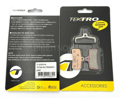 Tektro Mountain Bike Q11TS 4 Piston Sintered Disc Brake Pads w/Spring 2 Pairs - Fresh Stock Dated February 2026