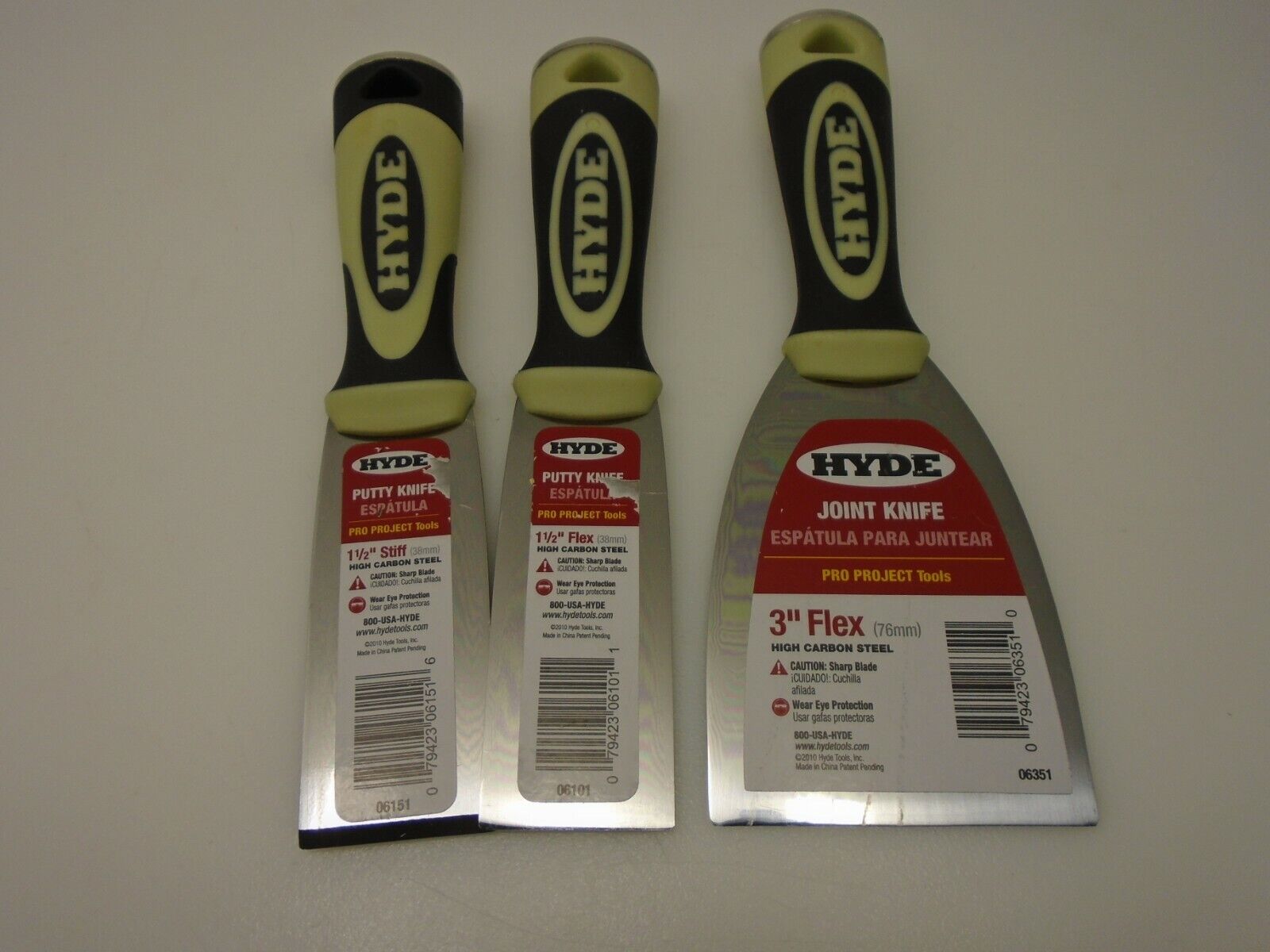 Hyde Pro Project Bundle 1) 3in Flex Joint 2) 1.5inch Putty Knives Flex & Stiff - Fresh Stock Dated February 2026