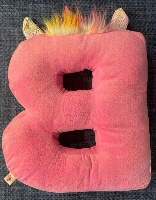 17” Justice Letter B Reversible Sequins Unicorn Sparkling Plush Stuffed Pillow - Fresh Stock Dated February 2026