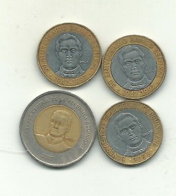 LOT 4 DOMINICAN REPUBLIC COINS-2007 10 PESOS/ 2-1997 2002 BIMETAL 5 PESOS-JAN413 - Fresh Stock Dated December 2025