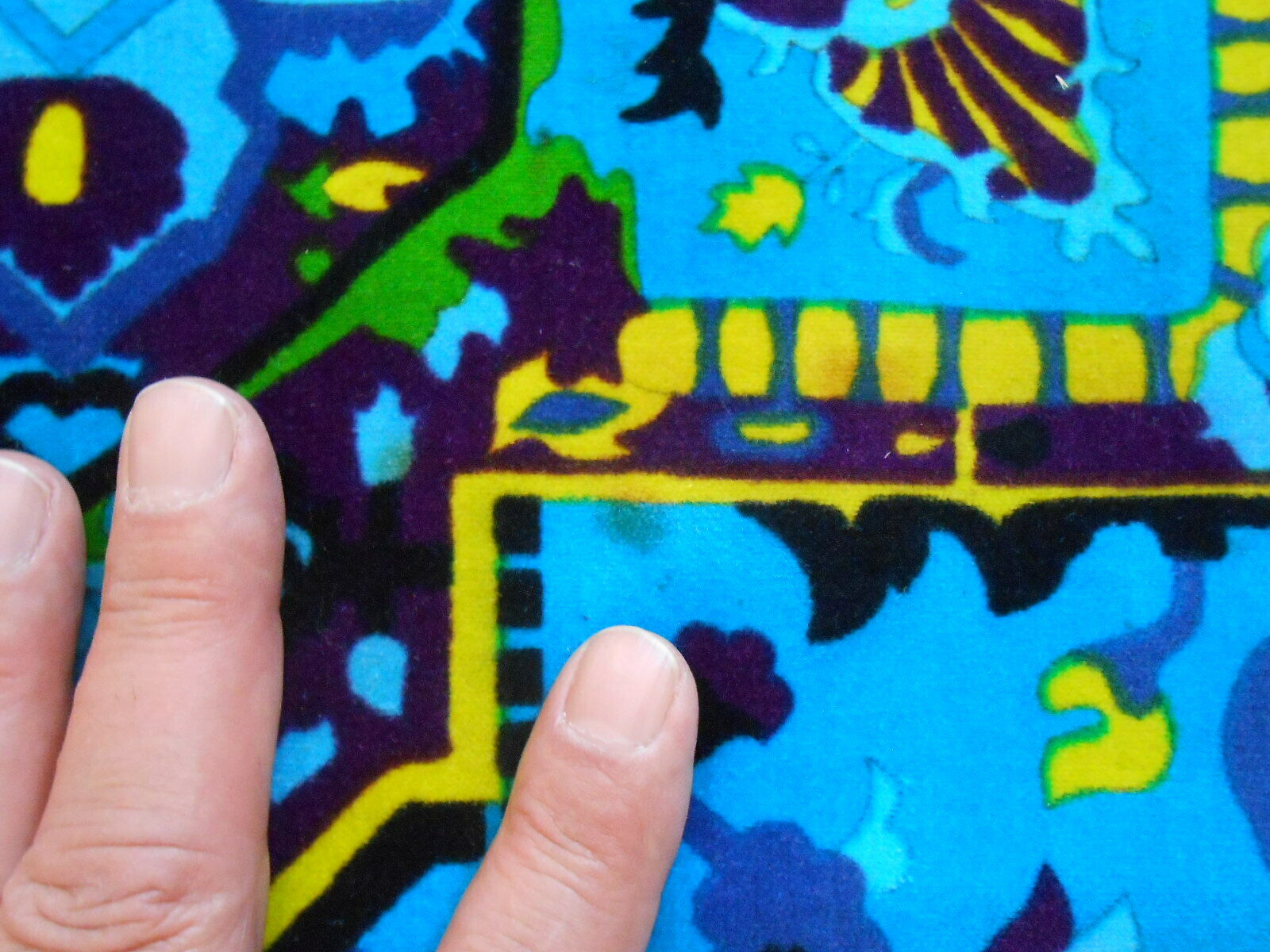 Vintage MR. DINO Multicolor Floral Geometric Print Velvet Maxi Skirt - Fresh Stock Dated February 2026