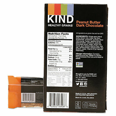 KIND Healthy Grains Bar Peanut Butter Dark Chocolate 1.2 oz 12/Box 18083 - Fresh Stock Dated December 2025