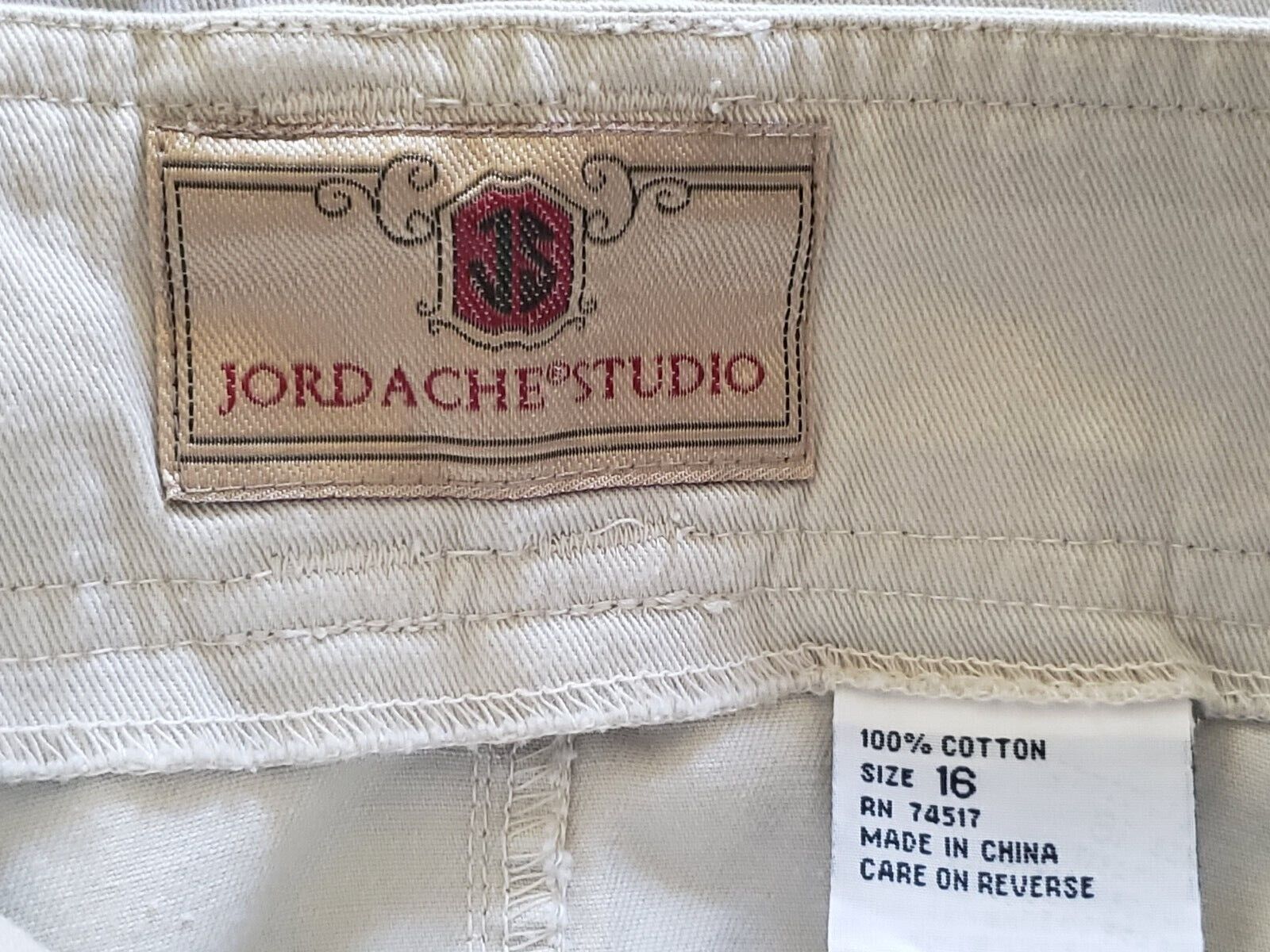 VTG JORDACHE JEANS Skirt Vintage 80s Khaki Canvas Safari Button Front Fit Flare - Fresh Stock Dated March 2026