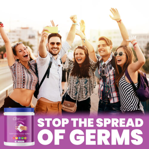 Care Touch Hand Sanitizing Wipes (3 Canisters) | 480 Antiseptic Wipes - Fresh Stock Dated February 2026