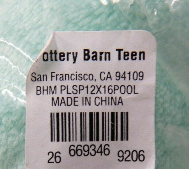 Pottery Barn Teen Bohemian Fringe Plush Pillow Pool Blue Soft 12x16