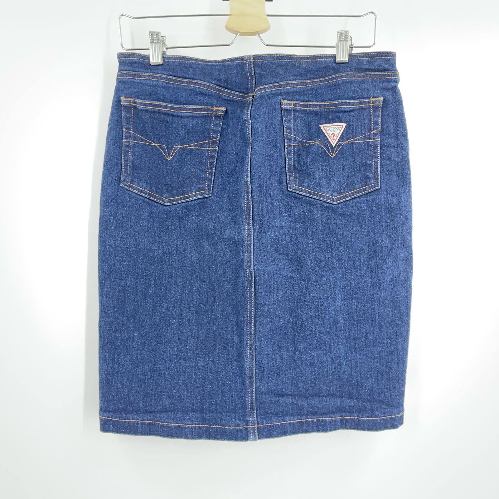 Vintage 90's Guess Jeans Streetwear High Waisted Mini Pencil Denim Skirt Size 29 - Fresh Stock Dated March 2026