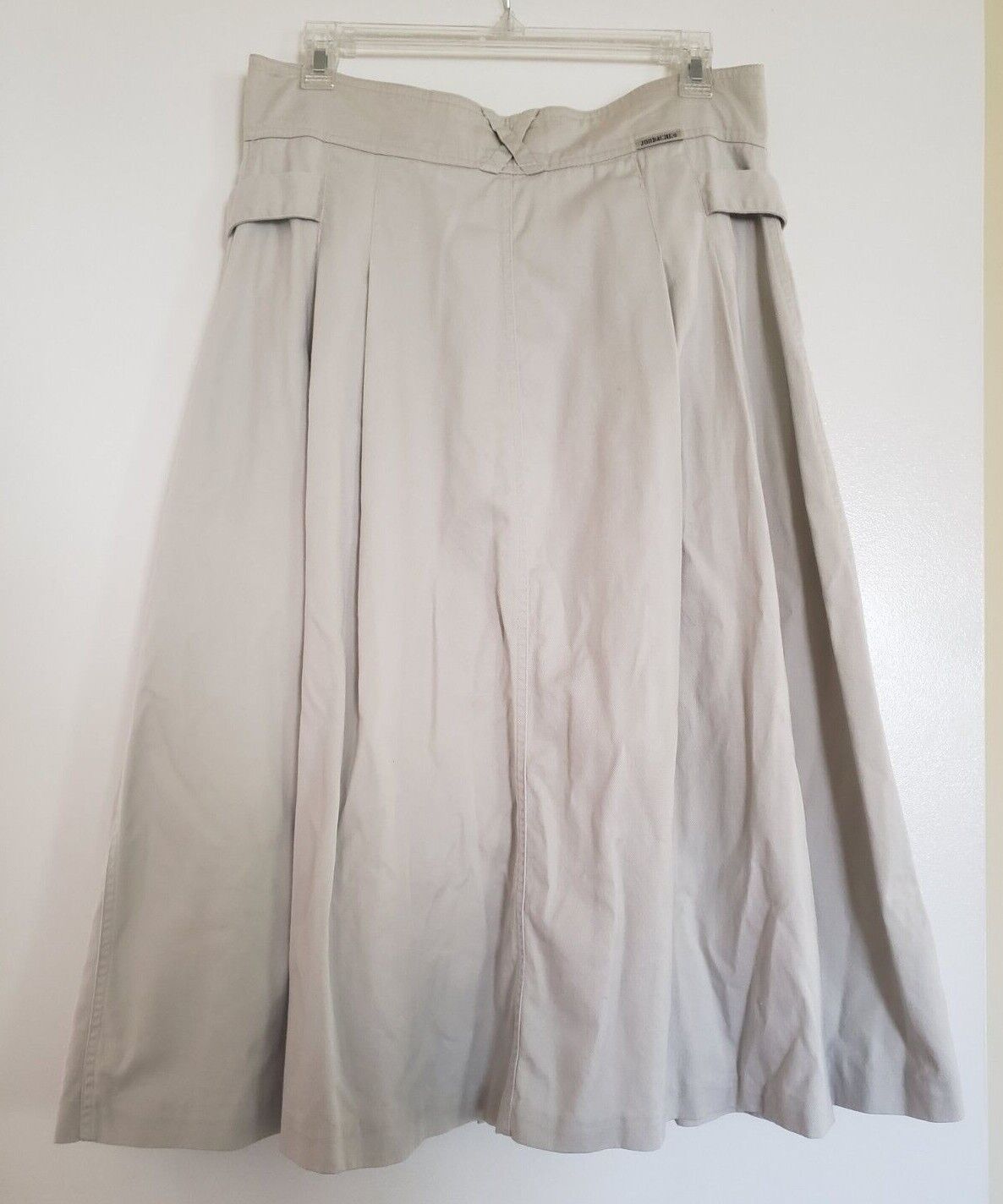 VTG JORDACHE JEANS Skirt Vintage 80s Khaki Canvas Safari Button Front Fit Flare - Fresh Stock Dated March 2026