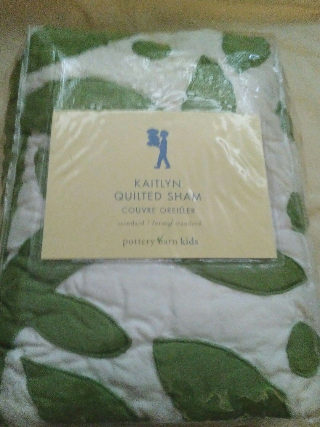 NEW Pottery Barn Kids Kaitlyn BIRD Standard SHAM green yellow floral - Fresh Stock Dated December 2025