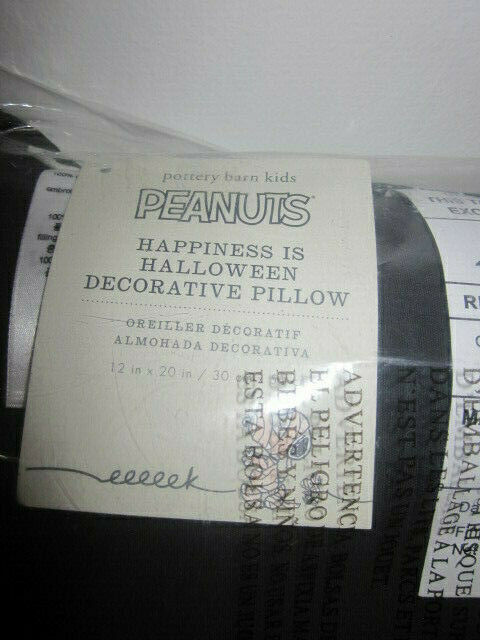 Pottery Barn Kids Peanuts Happiness Is Halloween Lumbar Pillow Snoopy & Gang NWT - Fresh Stock Dated December 2025