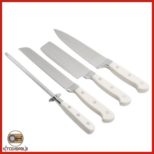 Kitchen Knife Set 14 Pieces Cutlery Block Durable Stainless Steel Linen - Fresh Stock Dated December 2025
