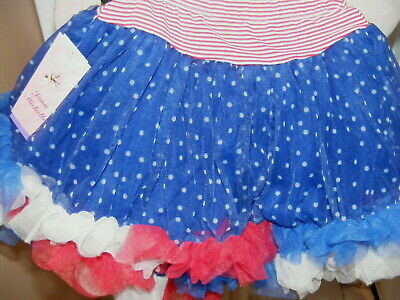 Jona Michelle Girls Mini Skirt Tutu? Size 4T/4 USA Patriotic July 4th Flag CUTE! - Fresh Stock Dated December 2025