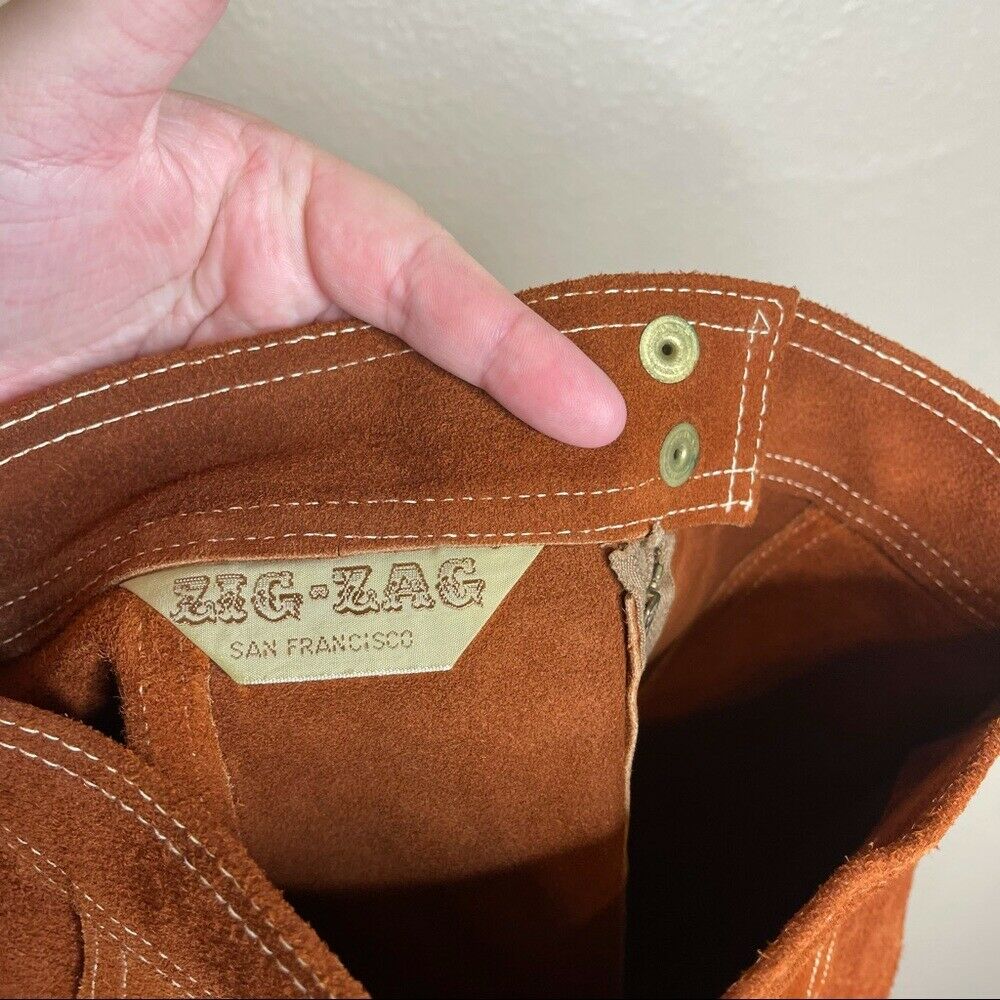 Vintage 1970s Suede Zipper Front Brown Mini Skirt - Fresh Stock Dated February 2026