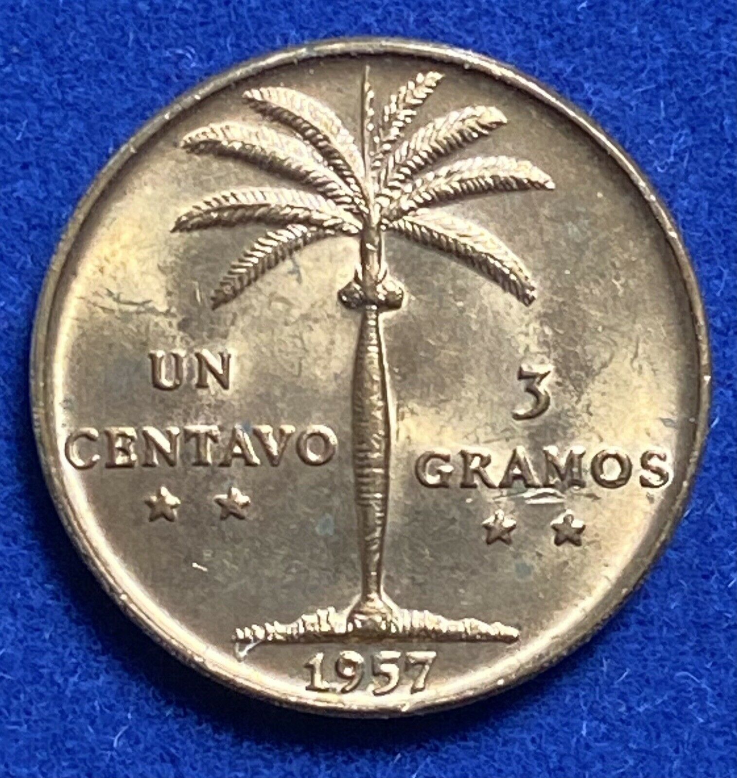 DOMINICAN REPUBLIC 1 Un centavo 1957 Gem Red - Fresh Stock Dated December 2025
