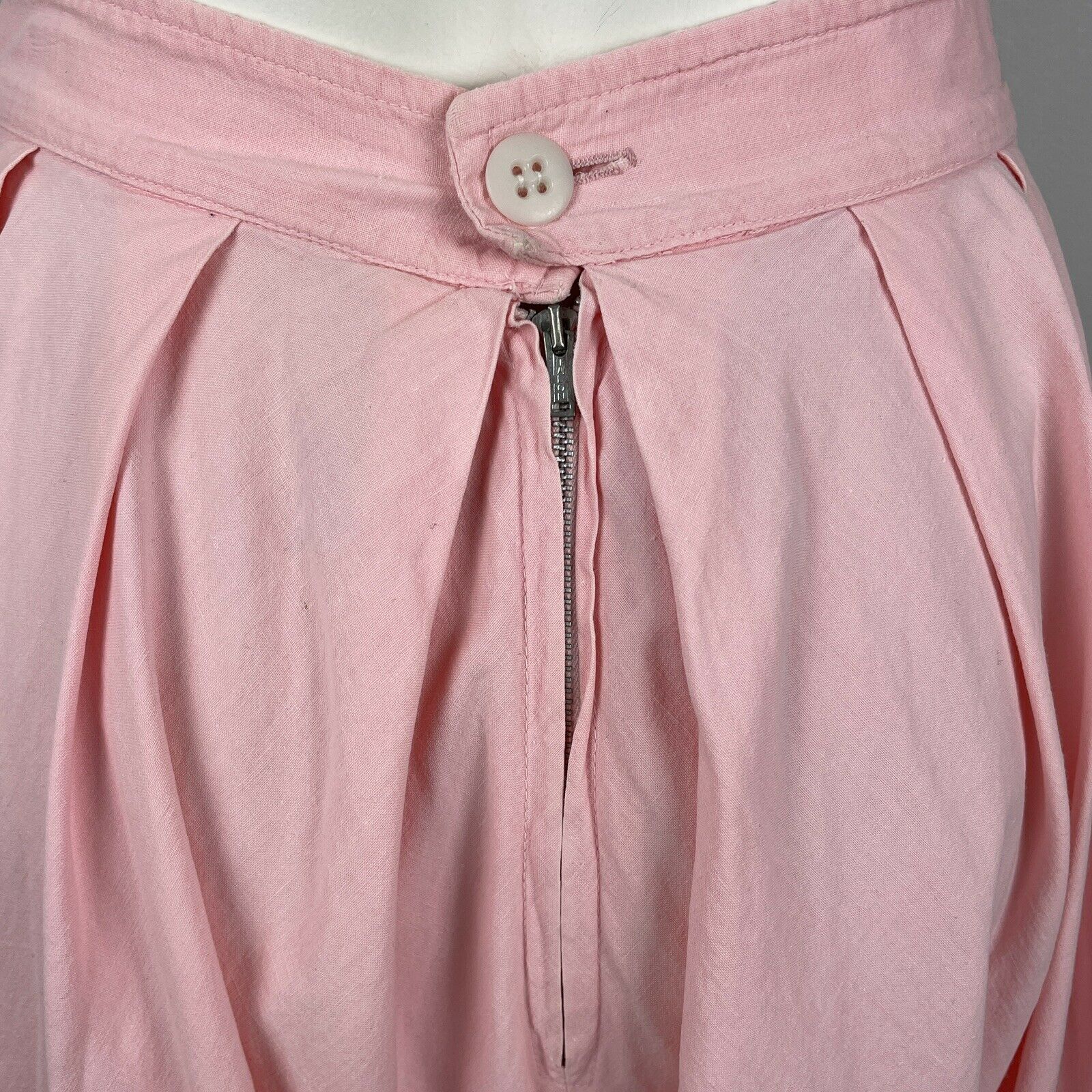 Vintage 1950s Pink Cotton Skirt Roberts Sandeze California + Pockets 26