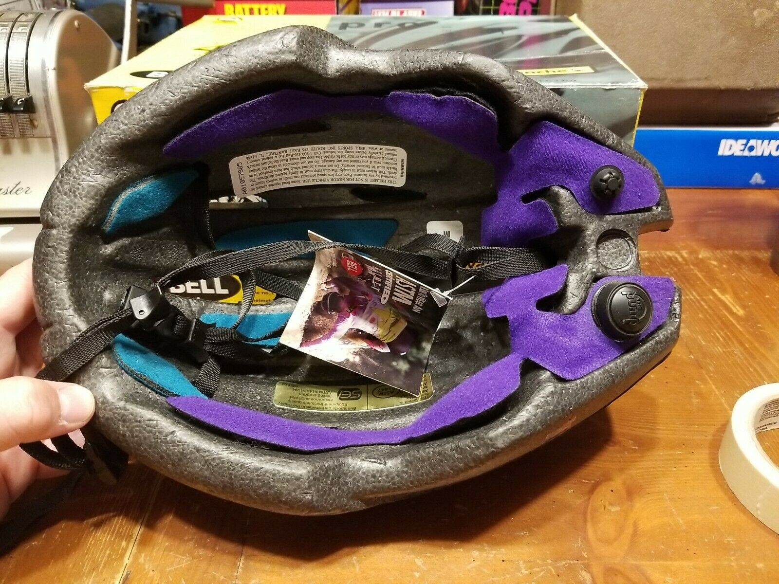 Vintage NOS 1994 Bell Bike Bicycle Helmet Razor Pump M Purple 40th Anniversary - Fresh Stock Dated December 2025