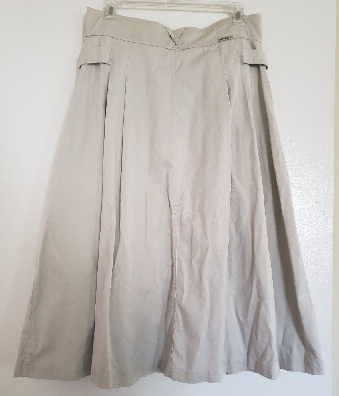 VTG JORDACHE JEANS Skirt Vintage 80s Khaki Canvas Safari Button Front Fit Flare - Fresh Stock Dated March 2026