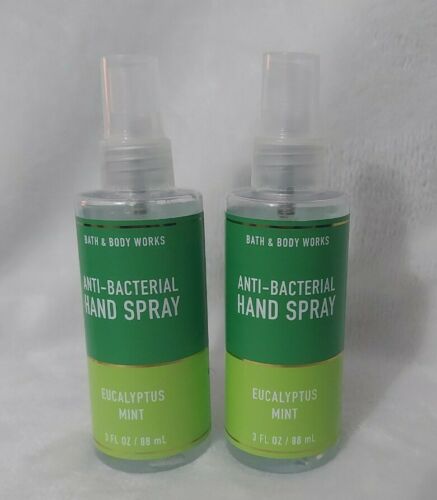 2-Pack Eucalyptus Mint NEW Anti-Bacterial Spray Sanitizer 3 oz Bath & Body Works - Fresh Stock Dated February 2026