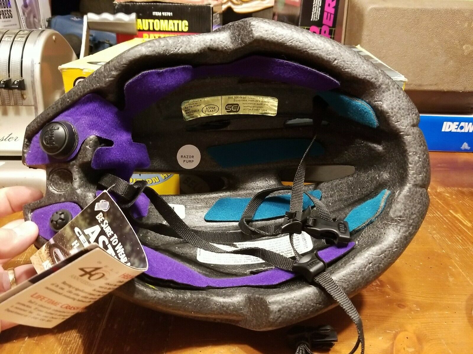 Vintage NOS 1994 Bell Bike Bicycle Helmet Razor Pump M Purple 40th Anniversary - Fresh Stock Dated December 2025