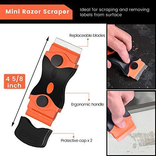 Razor Blade Scraper, 2 PCS Razor Scraper Tool for Removing Label, Registration S - Fresh Stock Dated February 2026