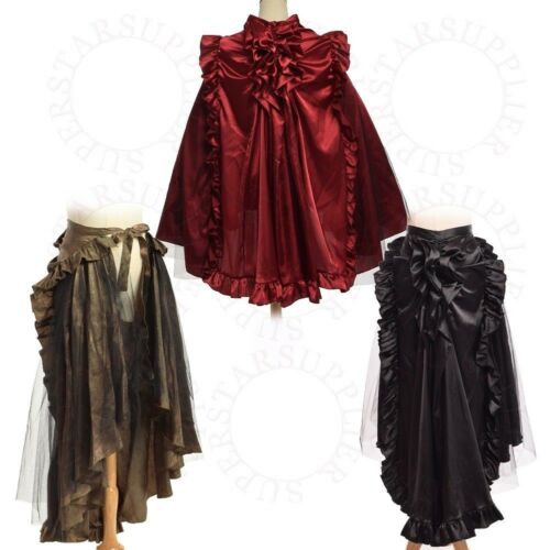 Vintage Gothic Victorian Ruffle Bustle Skirt Cape Reenactment Dual Purpose Wear - Fresh Stock Dated February 2026