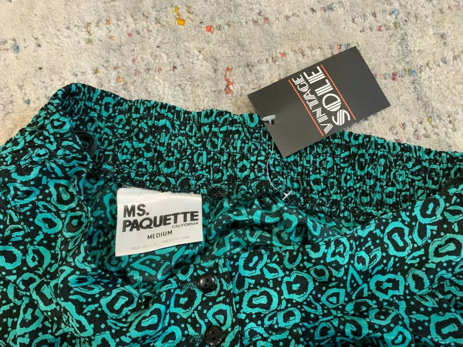Previously Owned Vintage Ms Paquette Skirt Mid Calf Green Black Size Medium - Fresh Stock Dated March 2026