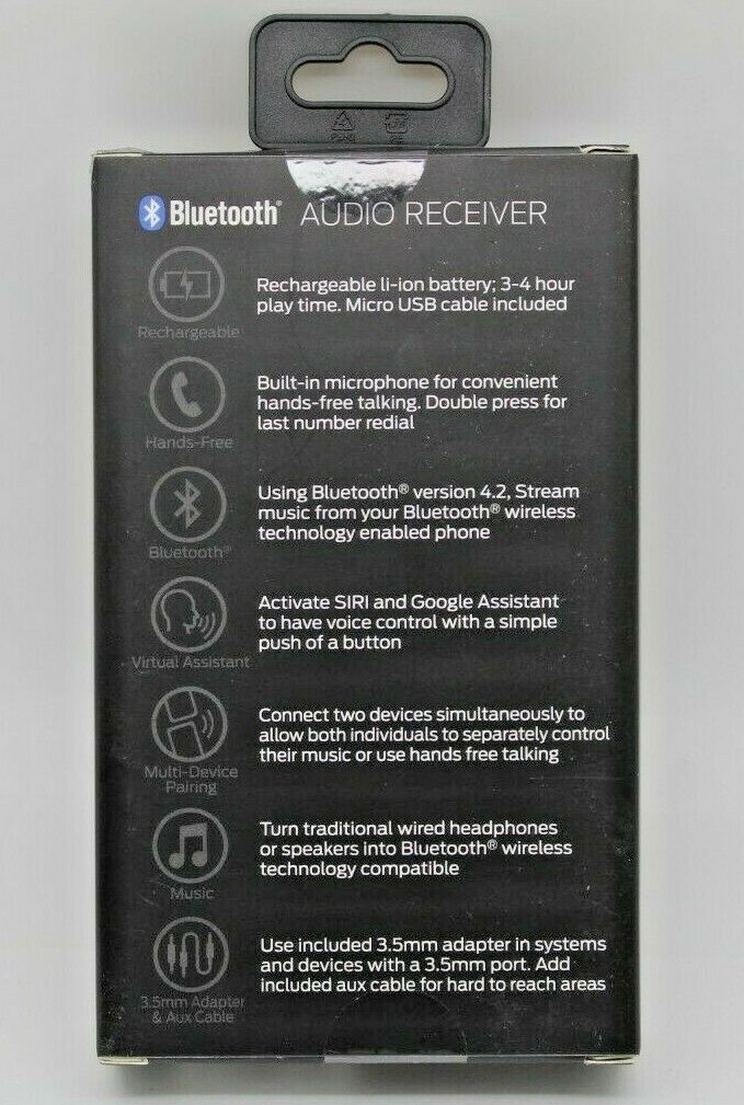 MONSTER Bluetooth AUDIO RECIEVER w/ Google & Siri Virtual Assistant BT 4.2 NEW - Fresh Stock Dated February 2026
